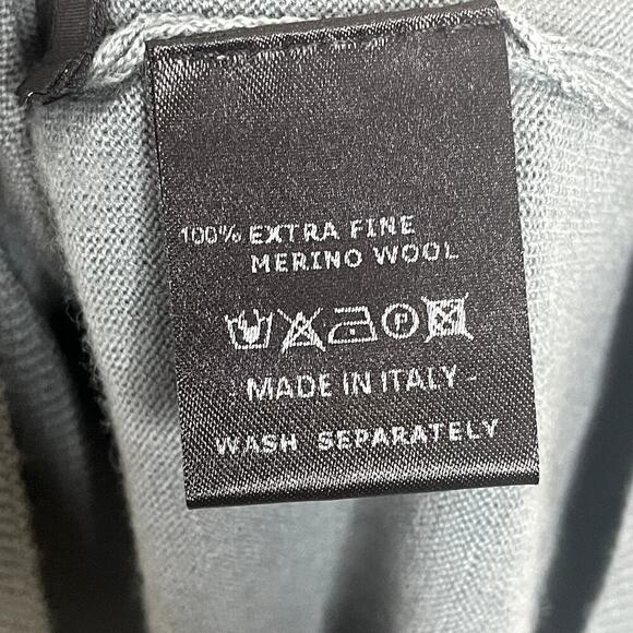 Allen Edmonds 100% Merino Wool Blue V-Neck Formal Designer Sweater Men's‎ M NWT - Picture 8 of 8